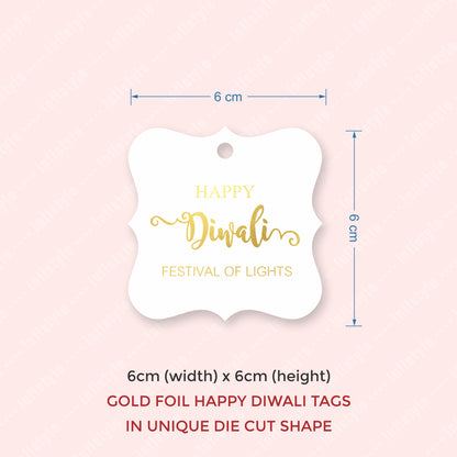 Happy Diwali Gift Tags Festival of Lights Diwali Gold Foil Tags