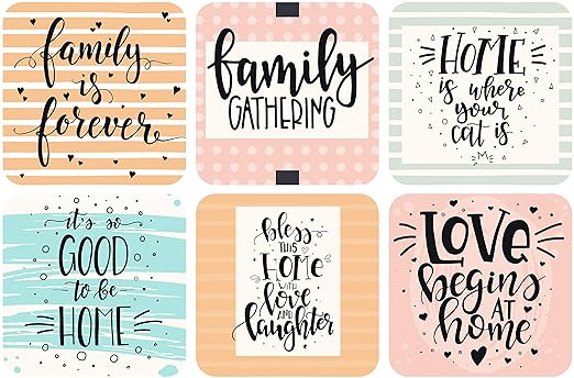 Tea Costers Family is Forever Coaster Pack of 6