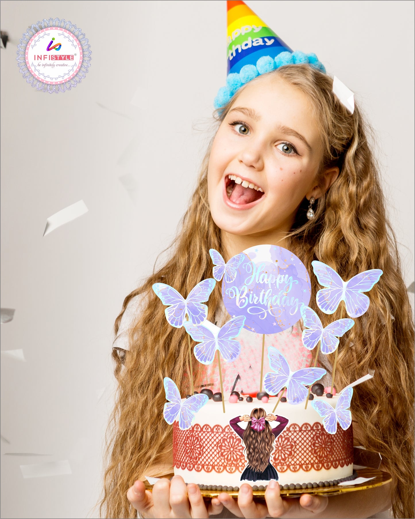 Butterfly Cake Toppers 8 Butterfly 1 Happy Birthday Party Decoration Cake Topper (PCT-03)