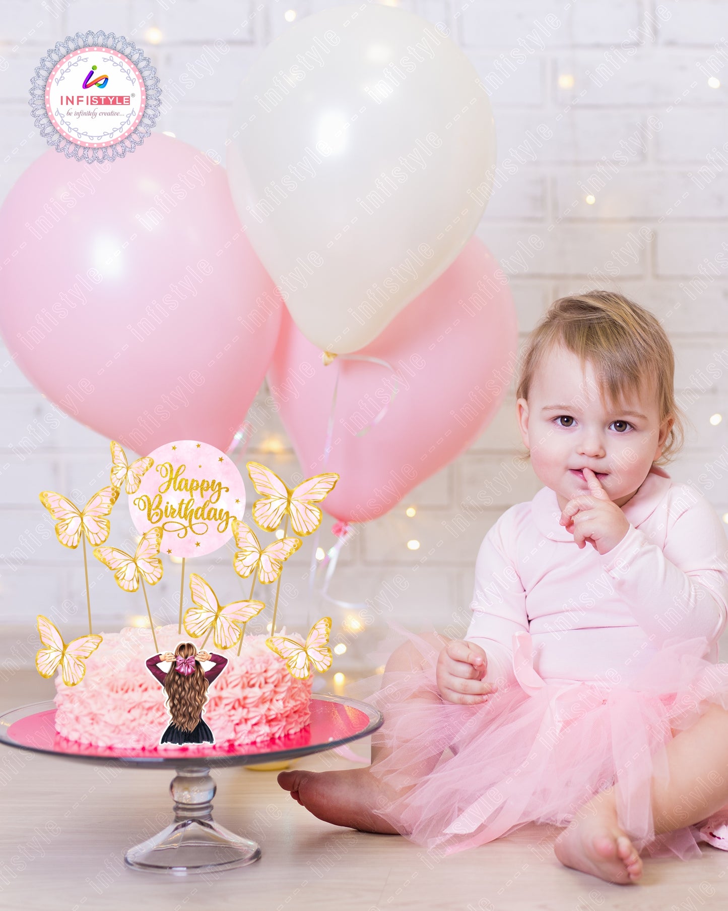 Butterfly Cake Toppers 8 Butterfly 1 Happy Birthday 1 Die Cut Cake Topper (PCT-02)