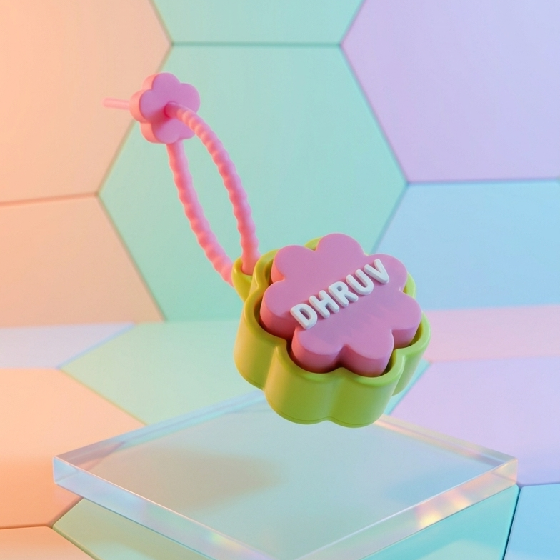 Personalized Flower Clicker Name Keychain