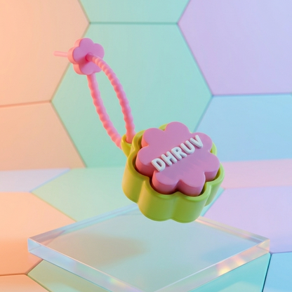 Personalized Flower Clicker Name Keychain