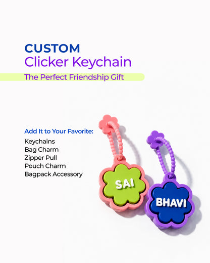 Personalized Flower Clicker Name Keychain