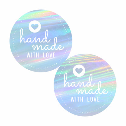 Rainbow Holographic Handmade Stickers
