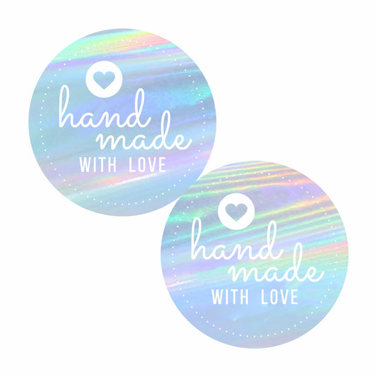 Rainbow Holographic Handmade Stickers