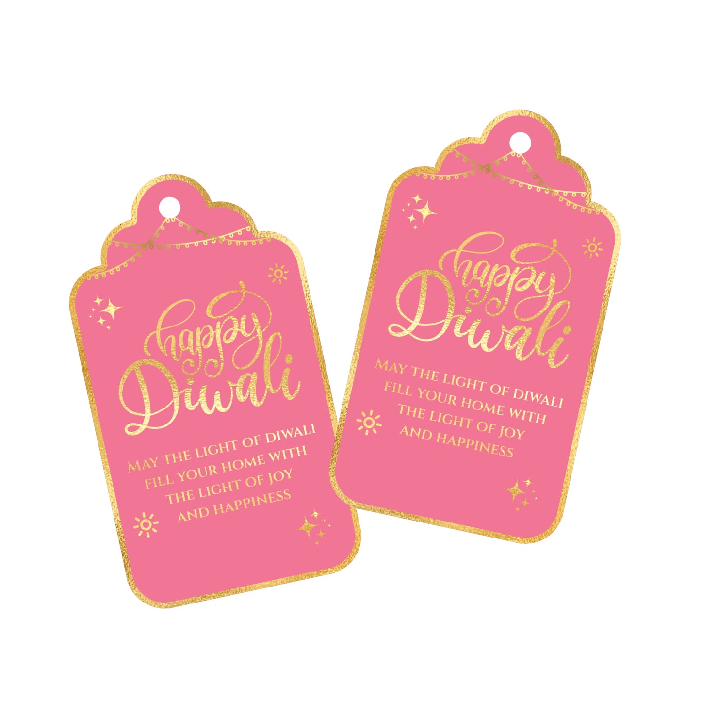 Happy Diwali Gold Foil Gift Tags