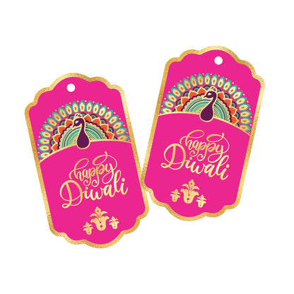 Diwali Tags Happy Diwali Gold Foil Gift Tags