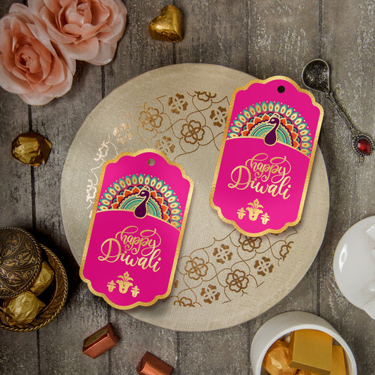 Diwali Tags Happy Diwali Gold Foil Gift Tags