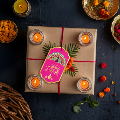 Diwali Tags Happy Diwali Gold Foil Gift Tags