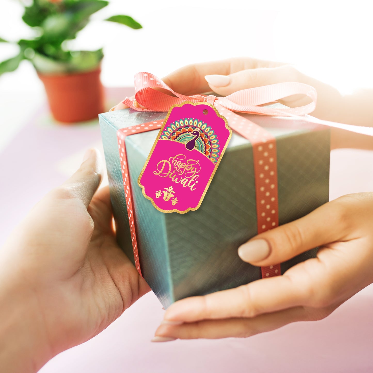 Diwali Tags Happy Diwali Gold Foil Gift Tags