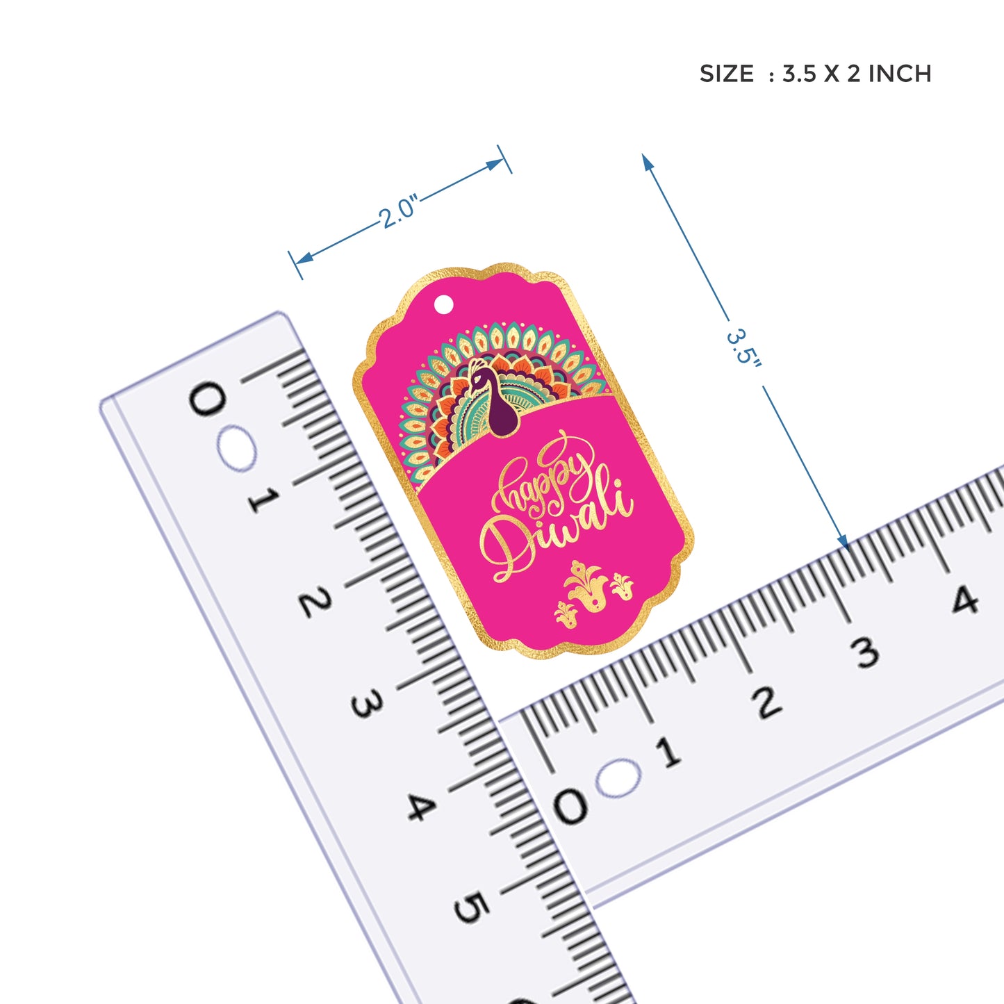 Diwali Tags Happy Diwali Gold Foil Gift Tags