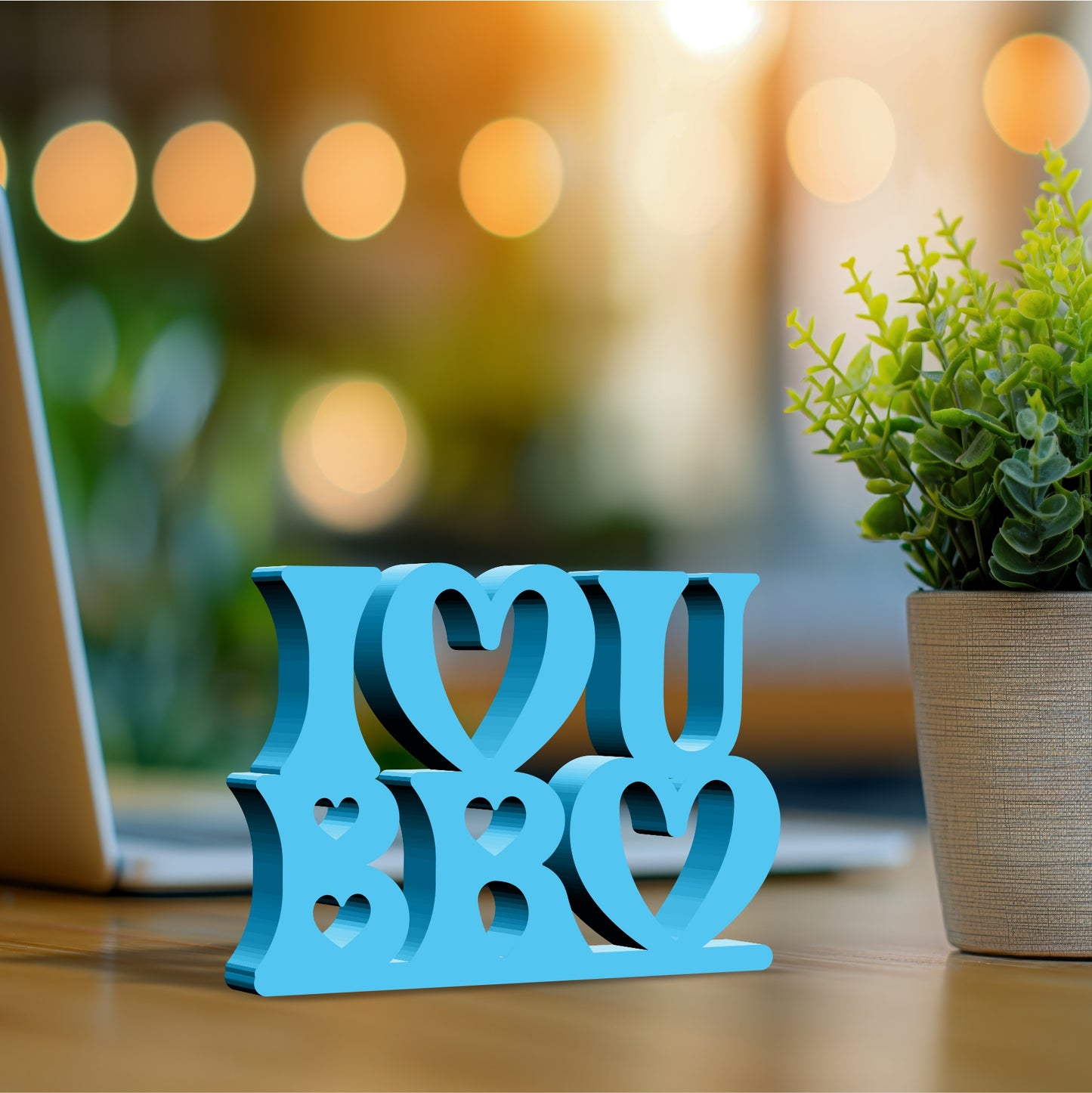I LOVE YOU BRO 3D Home Decor Name Sign