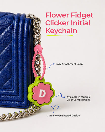 Flower Fidget Clicker Initial Keychain | Personalized A–Z Letter Keychain