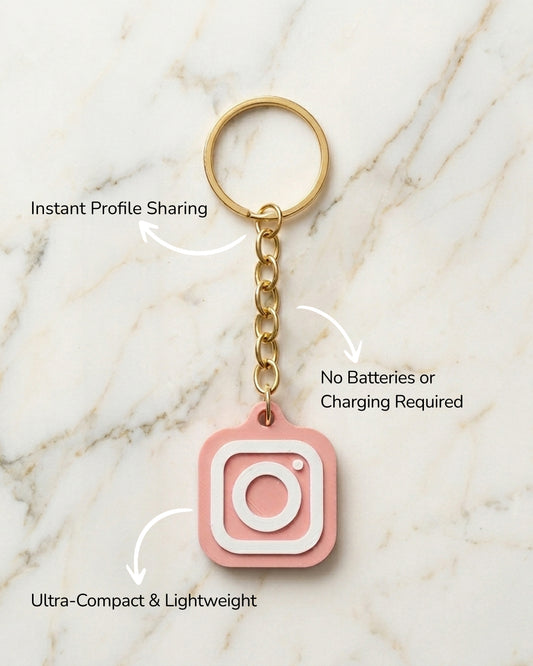Custom 3D Printed NFC Instagram Keychain