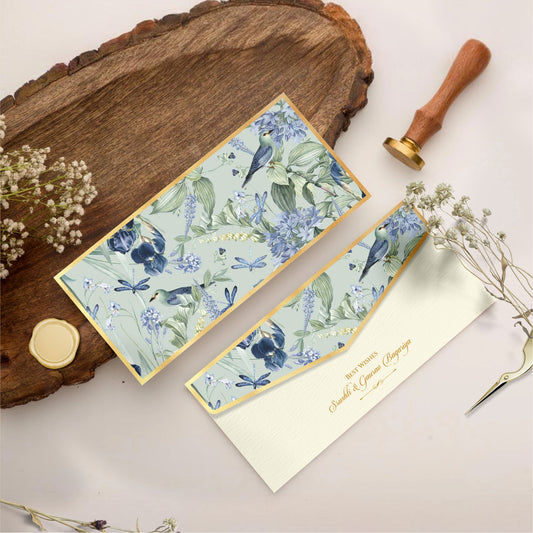 Green Meadow Gold Foil Shagun Envelope