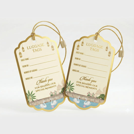 Gold Foil Luggage Tags for Wedding