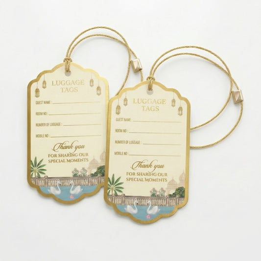 Gold Foil Luggage Tags for Wedding