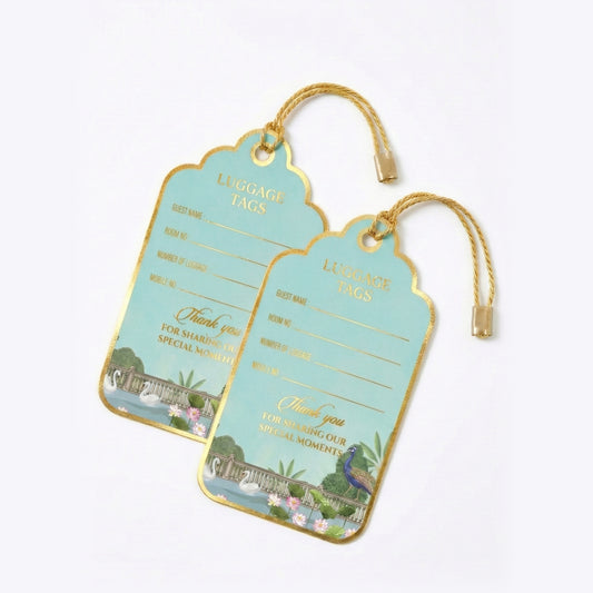 Gold Foil Luggage Tags for Wedding