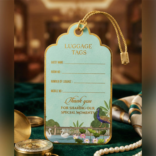 Gold Foil Luggage Tags for Wedding