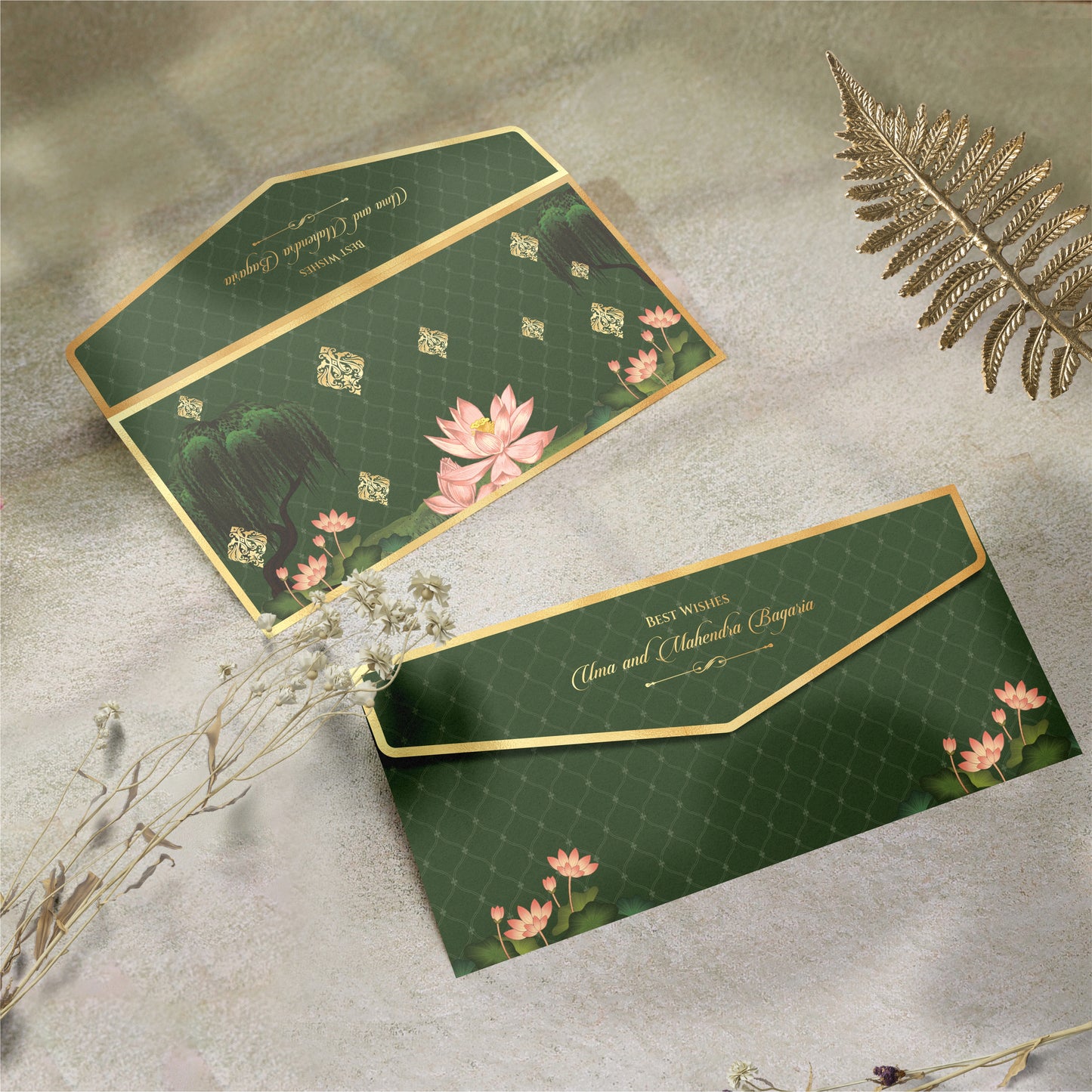 LUXURY MONEY ENVELOPE | LUXE LOTUS SHAGUN ENVELOPE