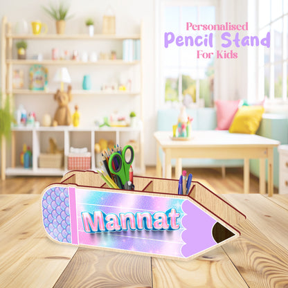 Personalized Kids Pen Stand Organizer Wooden
