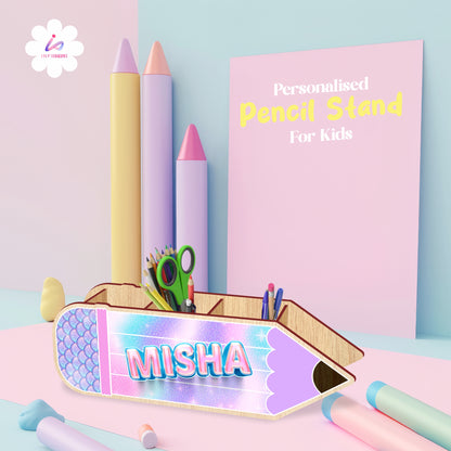 Personalized Kids Pen Stand Organizer Wooden