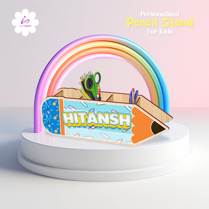 Personalized Kids Pen Stand Organizer Wooden