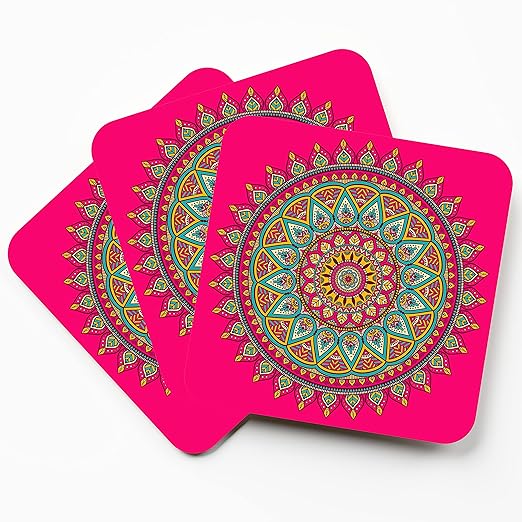 Pink Mandala Tea Coasters Pack of 6