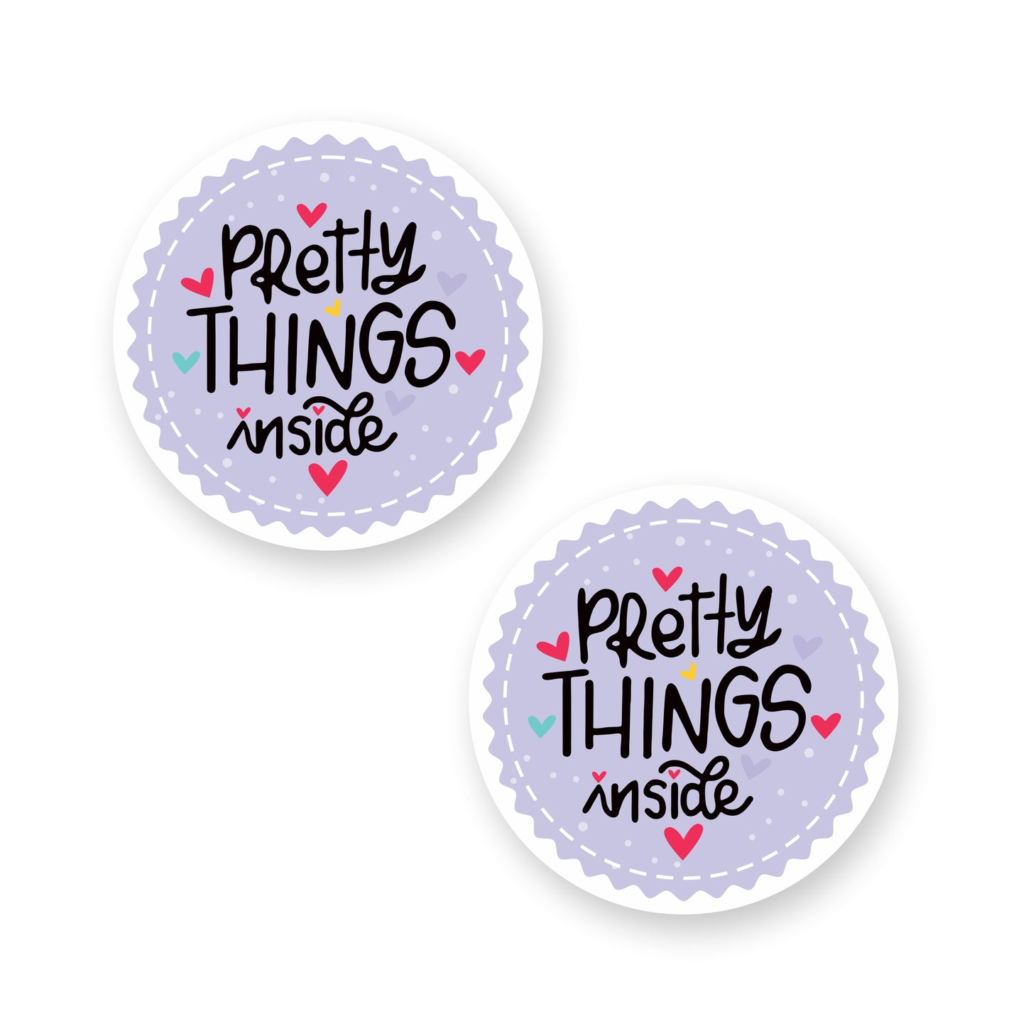 Pretty Things Inside Stickers Round Label