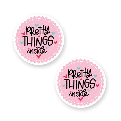 Pretty Things Inside Round Sticker Labels