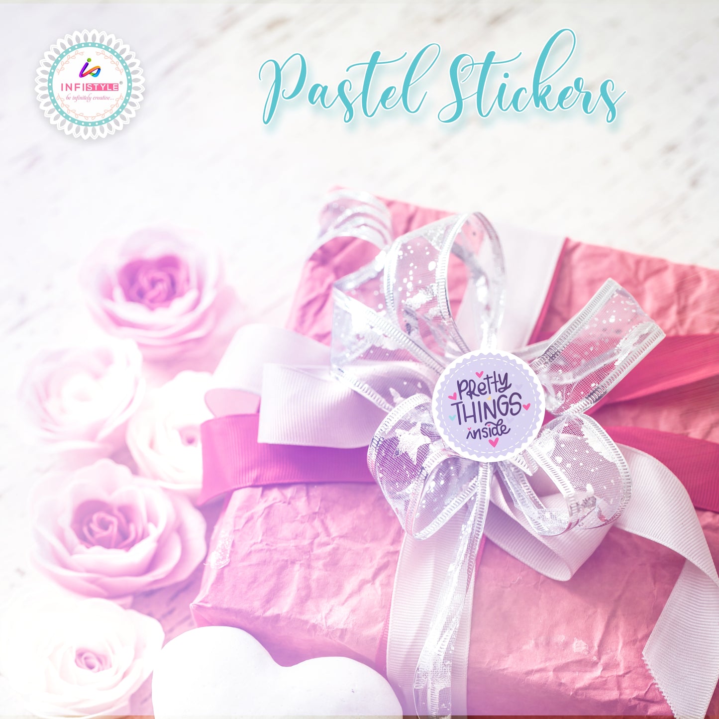 Pretty Things Inside Stickers Round Label