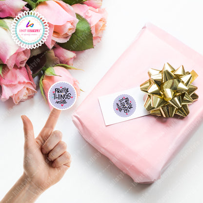 Pretty Things Inside Stickers Round Label