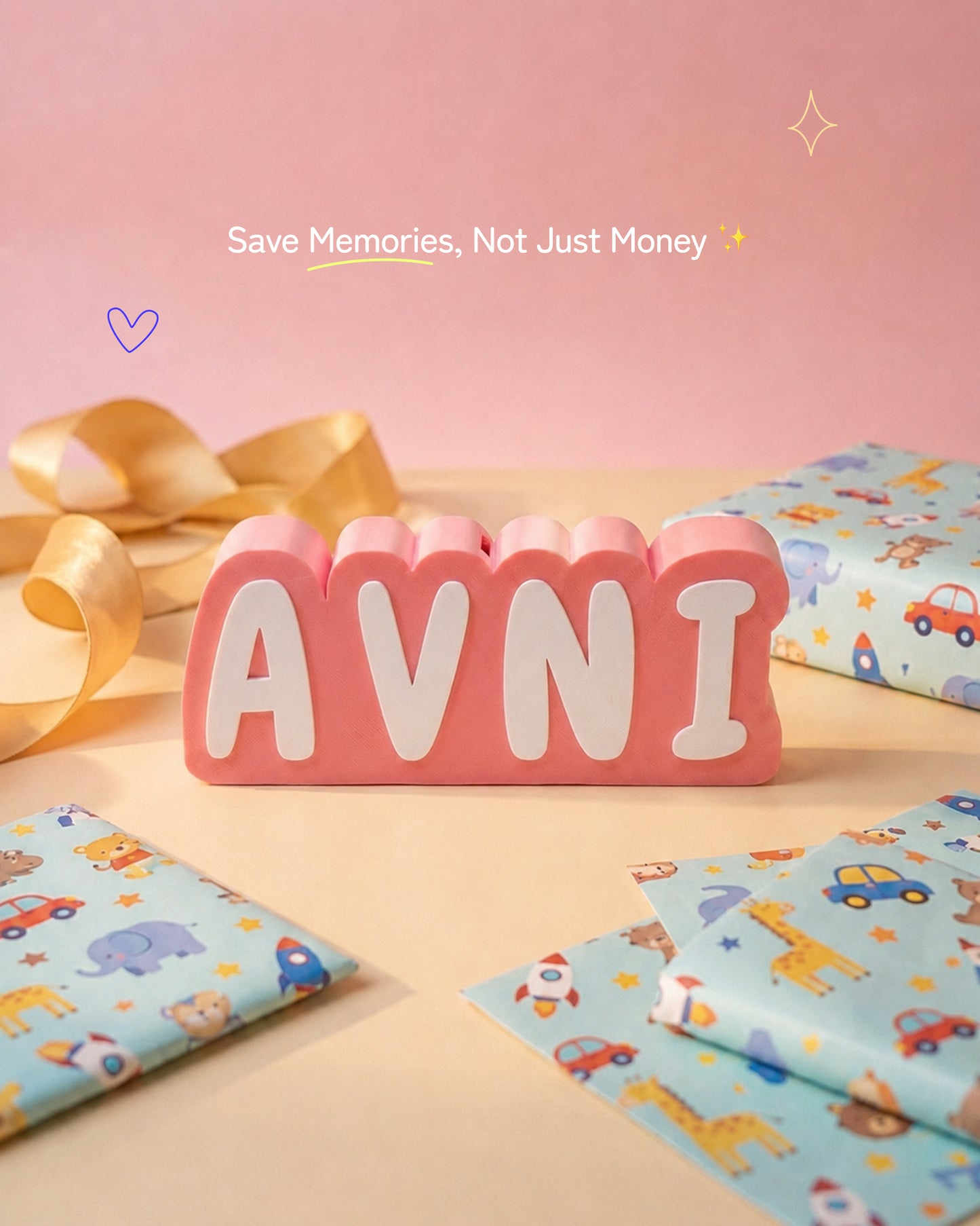 Personalised Name Piggy Bank | Custom 3D Printed Money Box for Kids & Gifting (Copy)