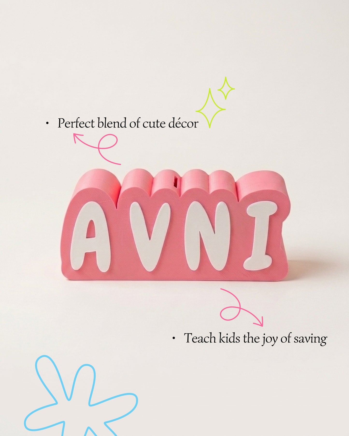 Personalised Name Piggy Bank | Custom 3D Printed Money Box for Kids & Gifting (Copy)