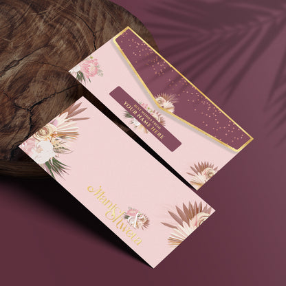 Pink Floral Shagun Envelope
