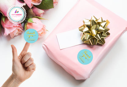 Gold Foil 1x1 inch Thank You Stickers