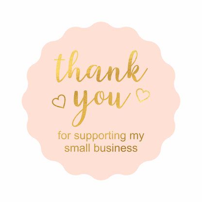 Gold Foil Thank You Stickers Small Business