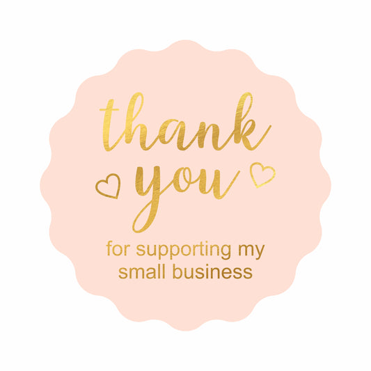 Gold Foil Thank You Stickers Small Business