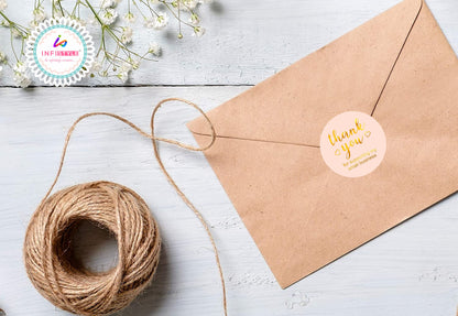 Gold Foil Thank You Stickers