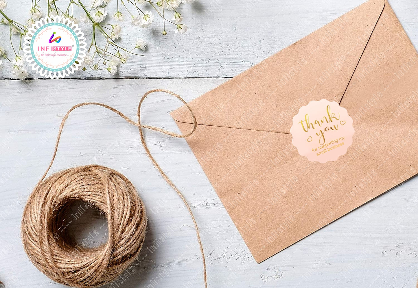Gold Foil Thank You Stickers Small Business