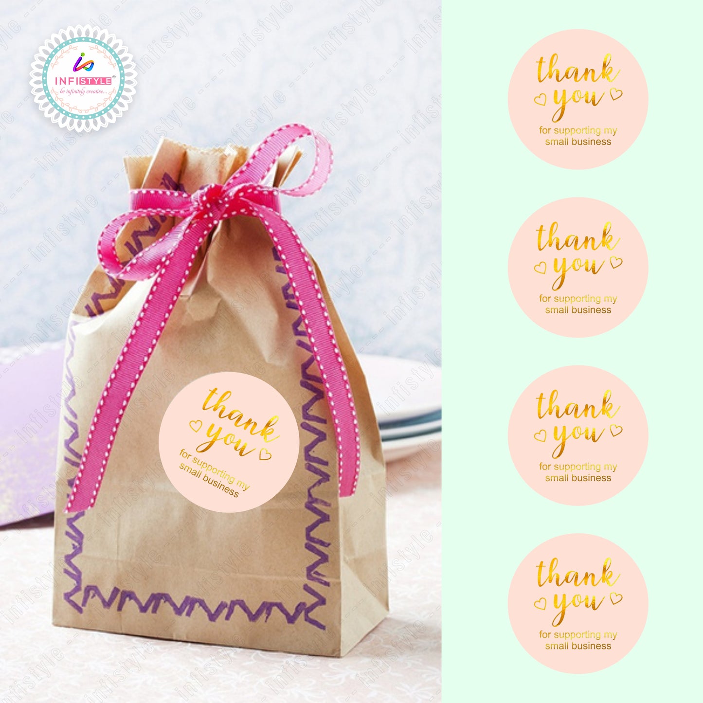 Gold Foil Thank You Stickers