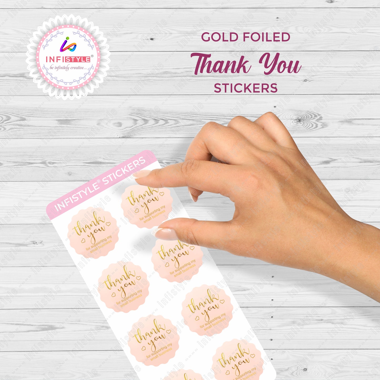 Gold Foil Thank You Stickers Small Business