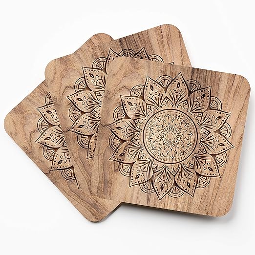 Wooden  Mandala Tea Coasters Pack of 6