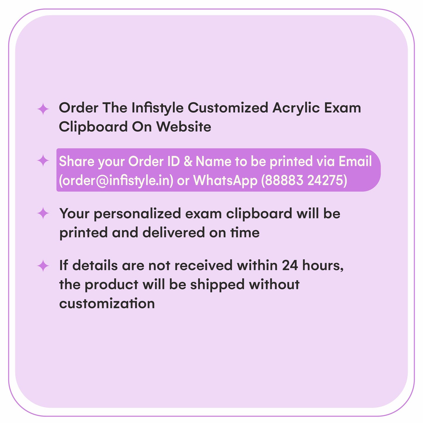 Customized Acrylic Exam Clipboard With Name (10 × 14 Inch)