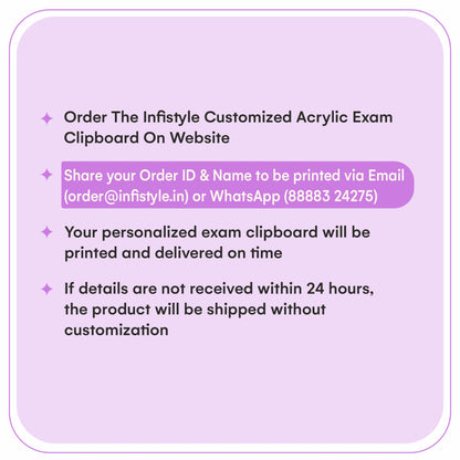 Customized Acrylic Exam Clipboard With Name (10 × 14 Inch)