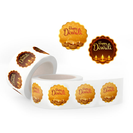 Happy Diwali Stickers Festive Diwali Labels for Gifts & Decor