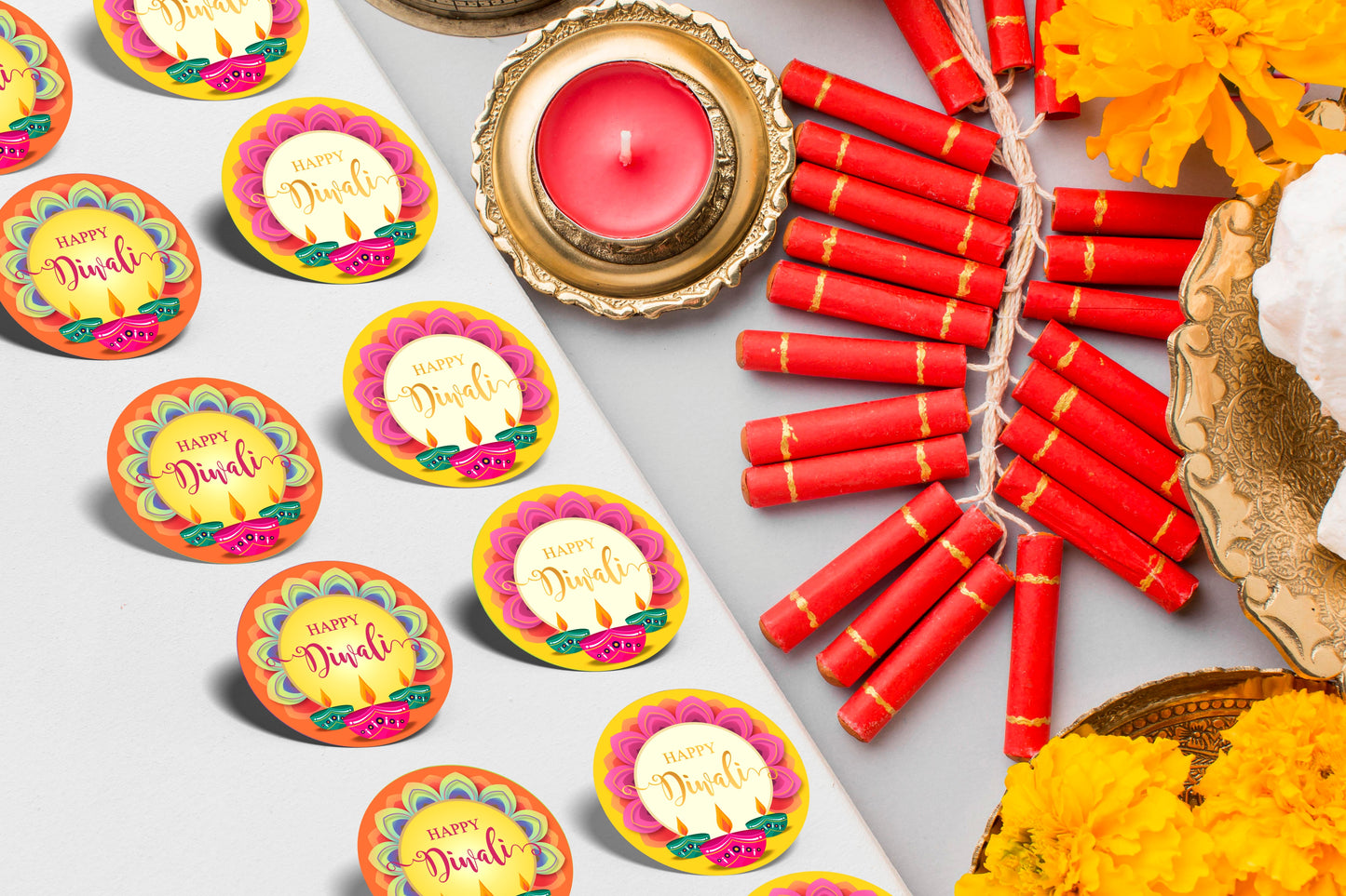 Happy Diwali Stickers for Gifts