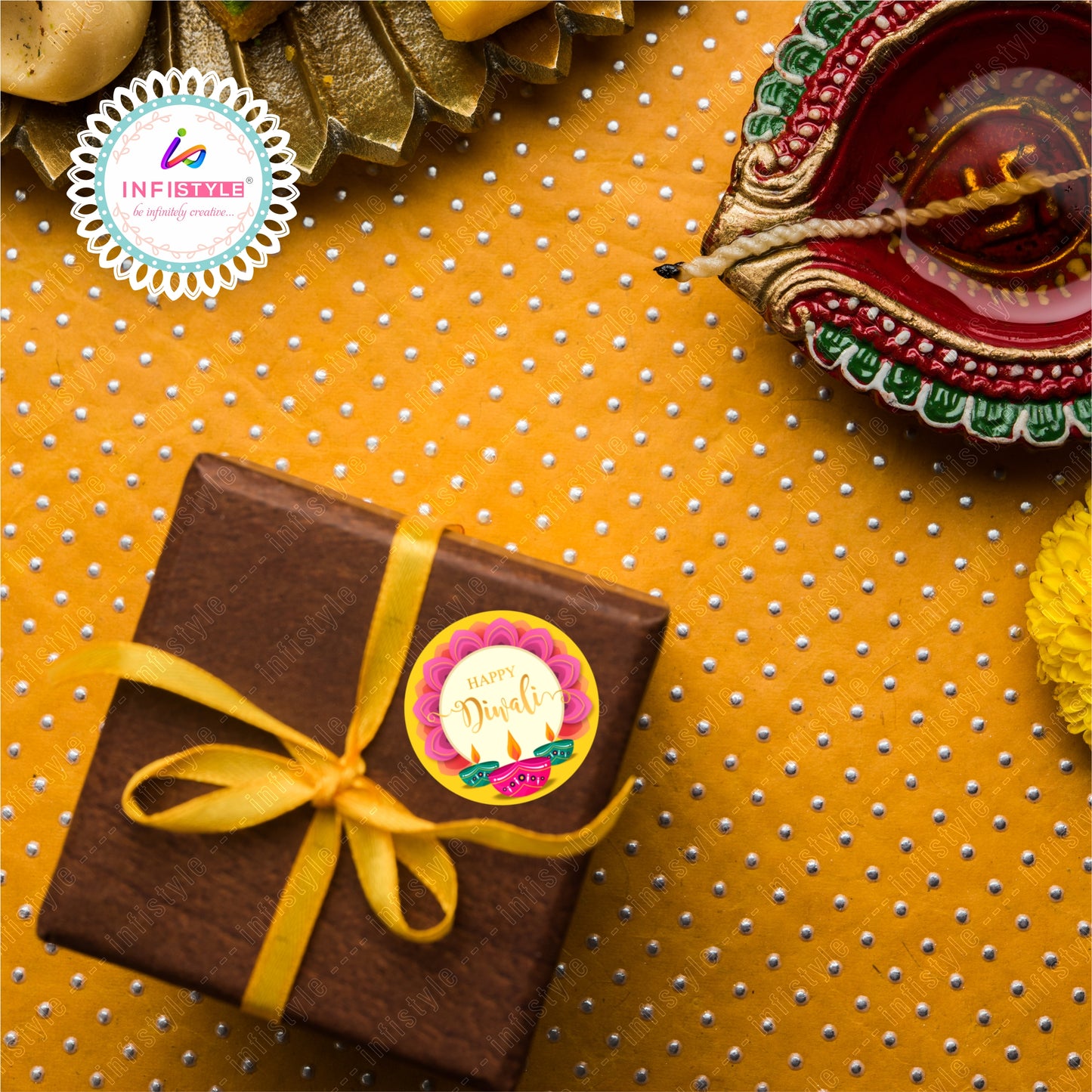 Happy Diwali Stickers for Gifts