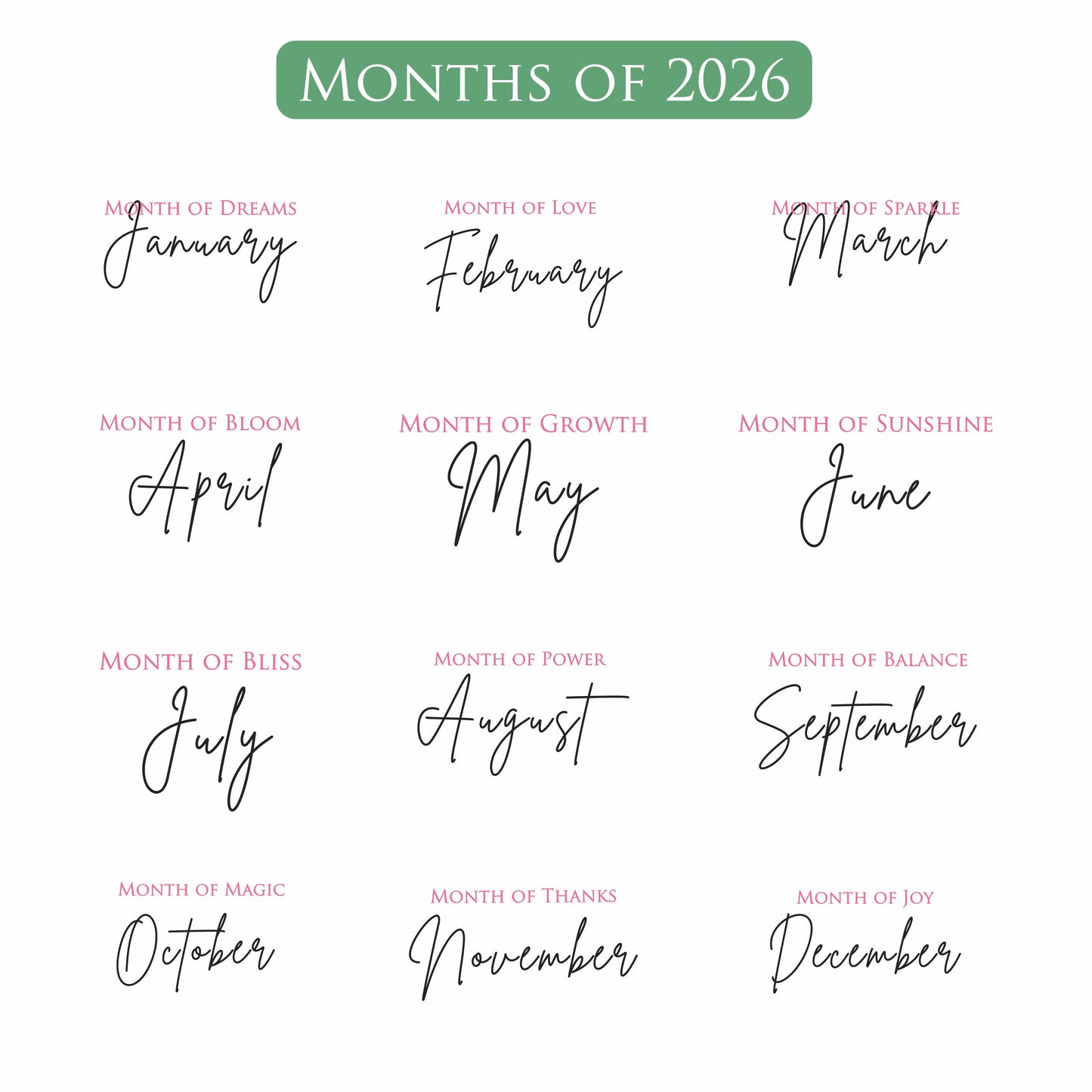 2026 Calendar for Desk – Floral Vase & Wooden Stand (Non-Customised)