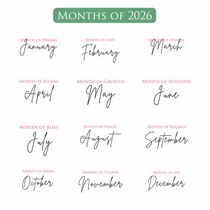 2026 Calendar for Desk – Floral Vase & Wooden Stand (Non-Customised)